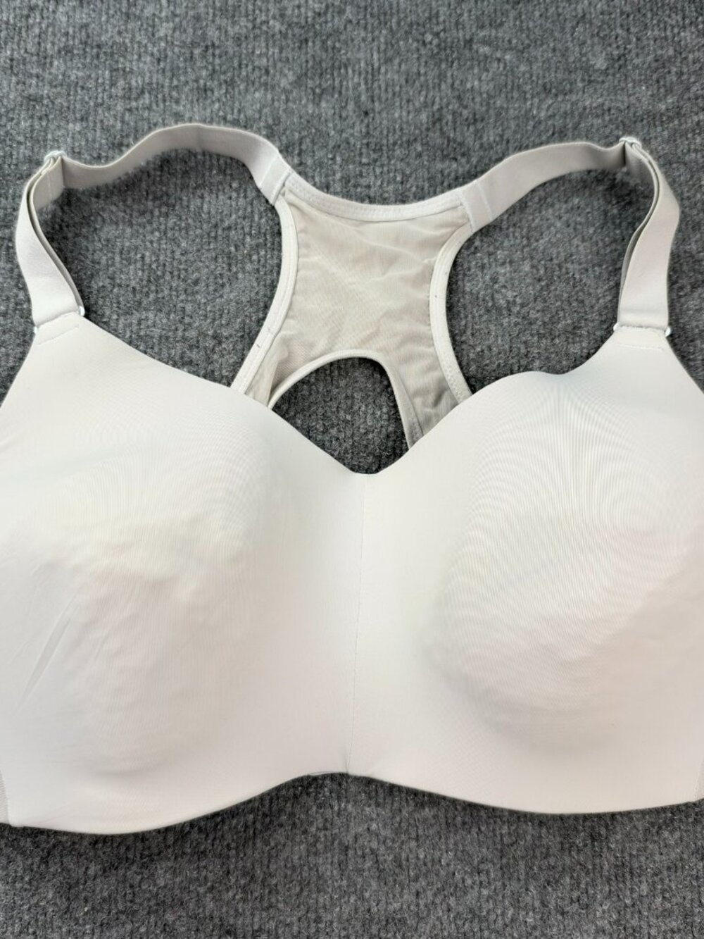 Avia High Impact Sports Bra Size XL D DD Light Grey Padded Keyhole As Is Flaw